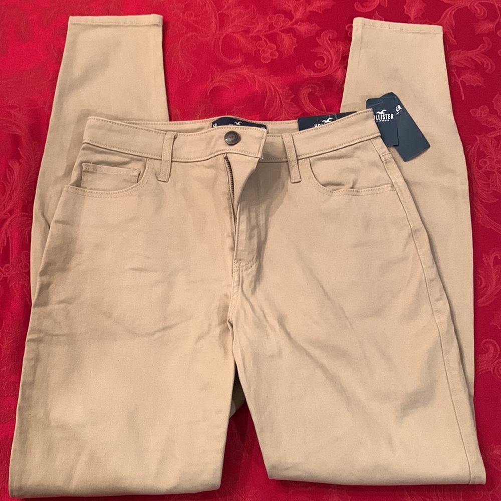 Hollister high-rise super skinny tan jeans
